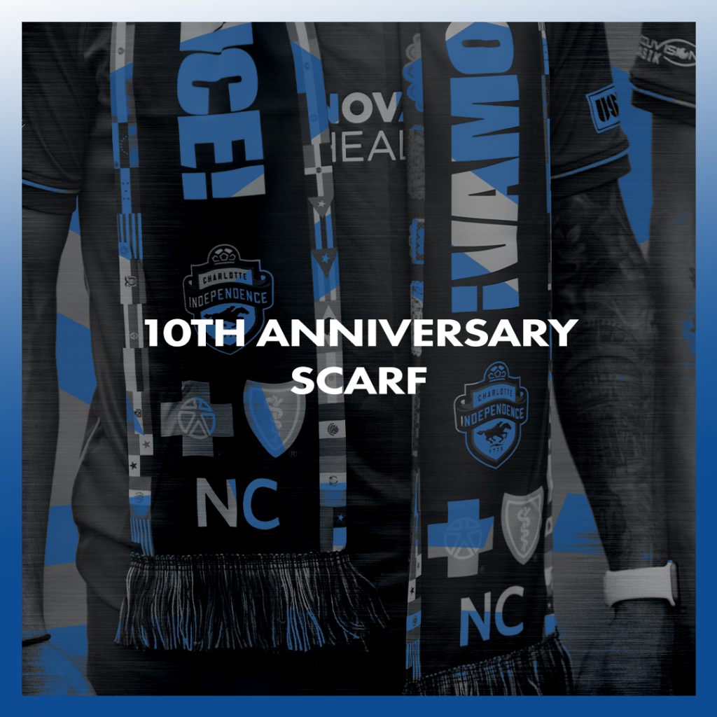 Charlotte Independence Season Ticket Member Benefit of 10th Anniversary Scarf.