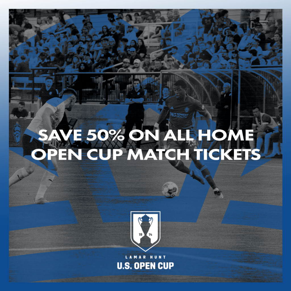 Charlotte Independence Season Ticket Member Benefit of Saving 50% on All Home Open Cup Match Tickets.