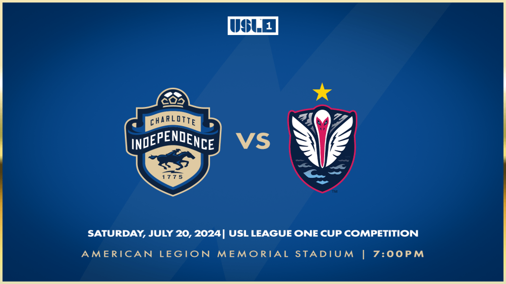 Match 17: Charlotte Independence versus South Georgia Tormenta FC on Saturday, July 20 at 7:00 p.m. at American Legion Memorial Stadium.