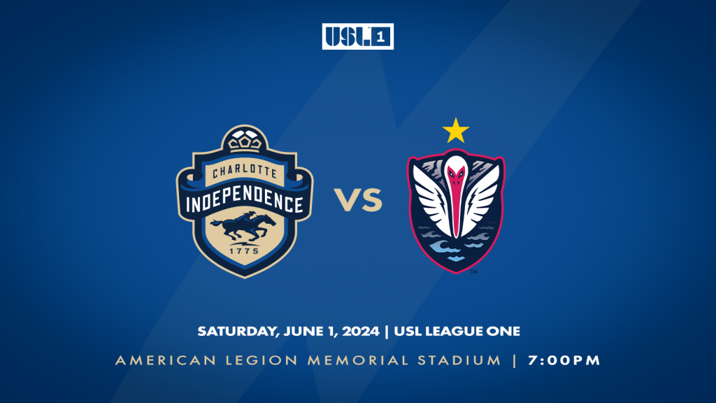 Match 11: Charlotte Independence versus South Georgia Tormenta FC on Saturday, June 1 at 7:00 p.m. at American Legion Memorial Stadium.