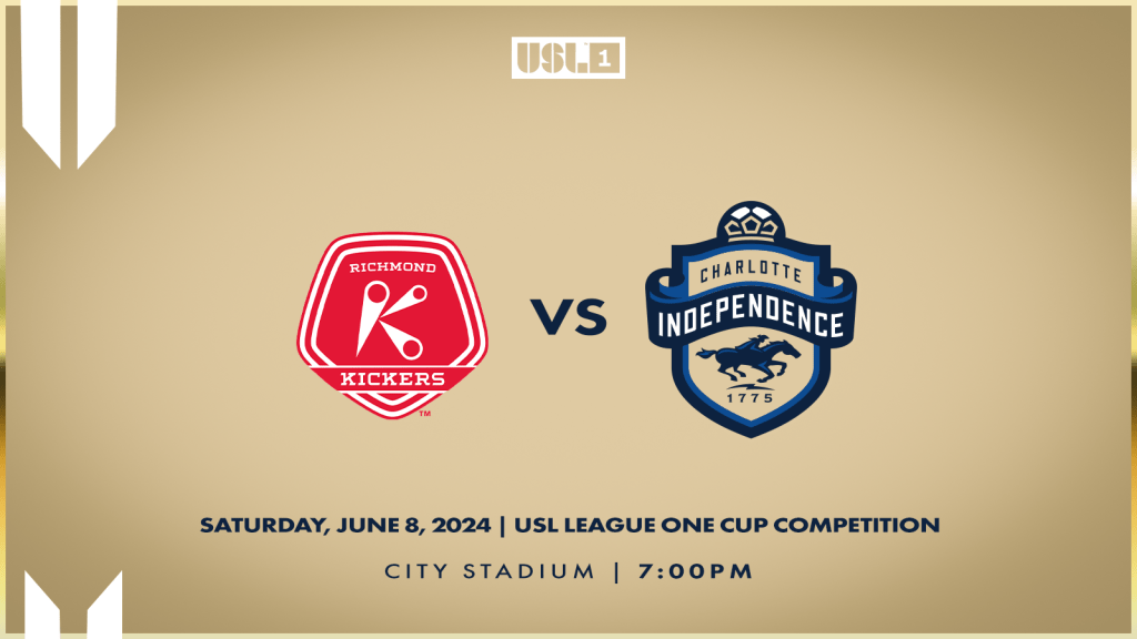 Match 12: Charlotte Independence versus Richmond Kickers on Saturday, June 8 at 7:00 p.m. at City Stadium.