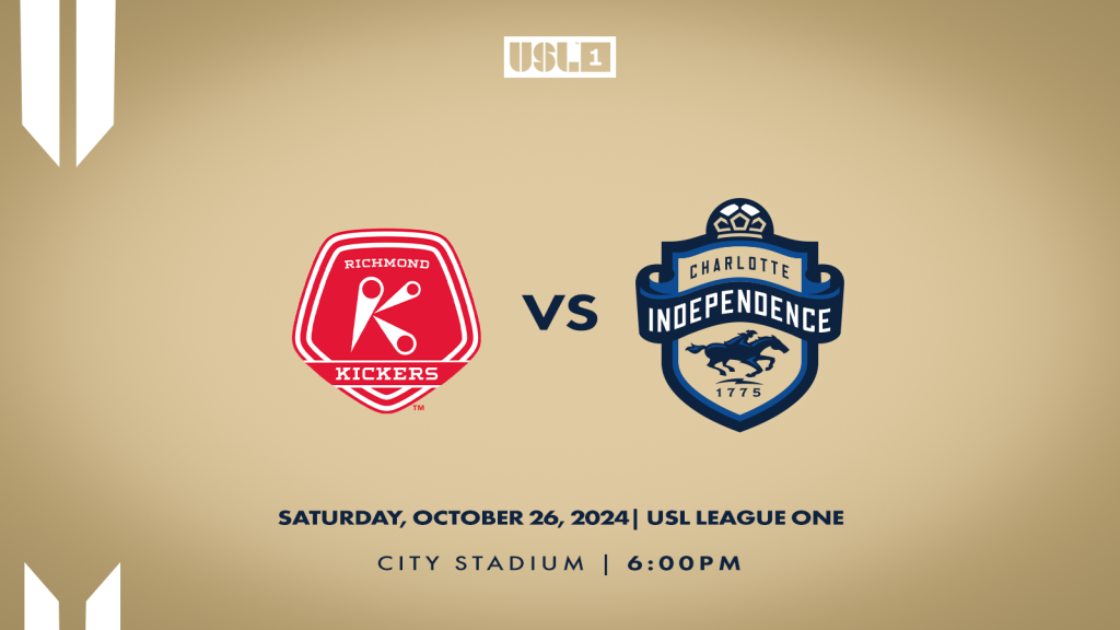 Match 30: Charlotte Independence versus Richmond Kickers on Saturday, October 26 at 6:00 p.m. at City Stadium.