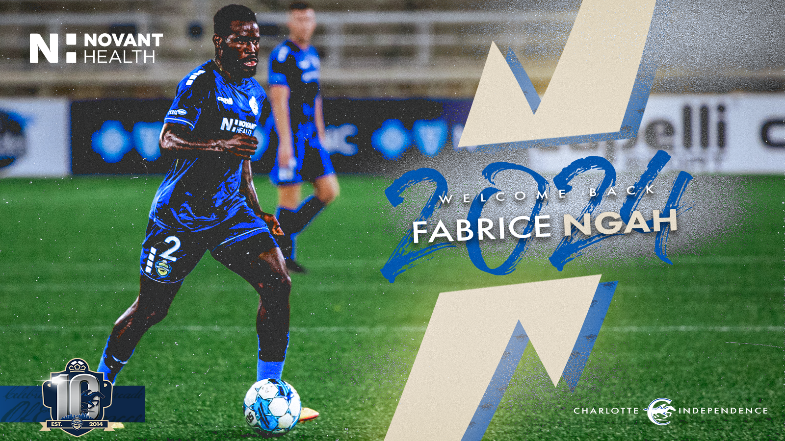 Charlotte Independence 2024 Welcome Back Graphic for Fabrice Ngah